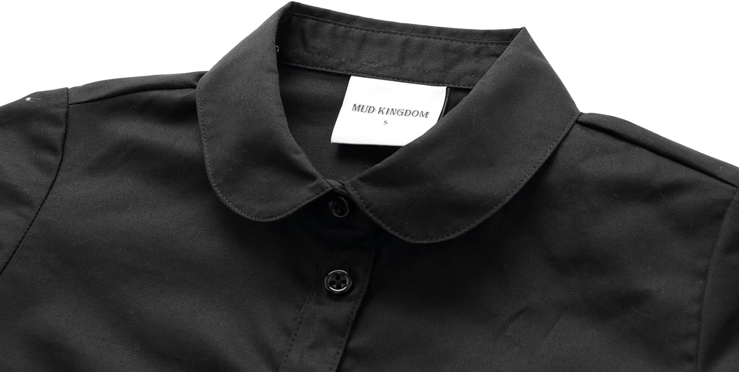 Mud Kingdom Girls Dress Shirts School Uniform with Peter Pan Collar Poplin Long Sleeve - Image 4