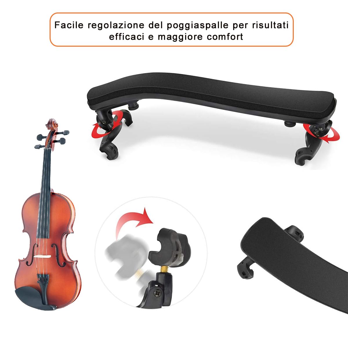 CUEMOON Shoulder Rest for Violin 3/4 and 4/4 - Image 2
