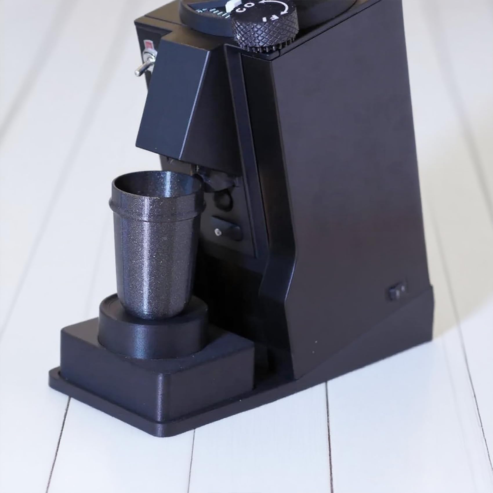 For Eureka Mignon Tilted Base, Dosing Cup, 14° Anti-Slip Stand with Precise Grounds Chute, Matte Black Accessory for Coffee Grinder
