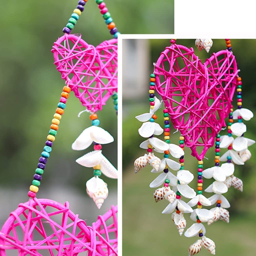 Campanelli A Vento All'Aperto Carillon di Vento A Forma Conchiglia A Cuore Decorazione per Porta della Camera da Letto Sospesa Creativa del Giardino Casa Regalo Decorazione Interna(Yellow)