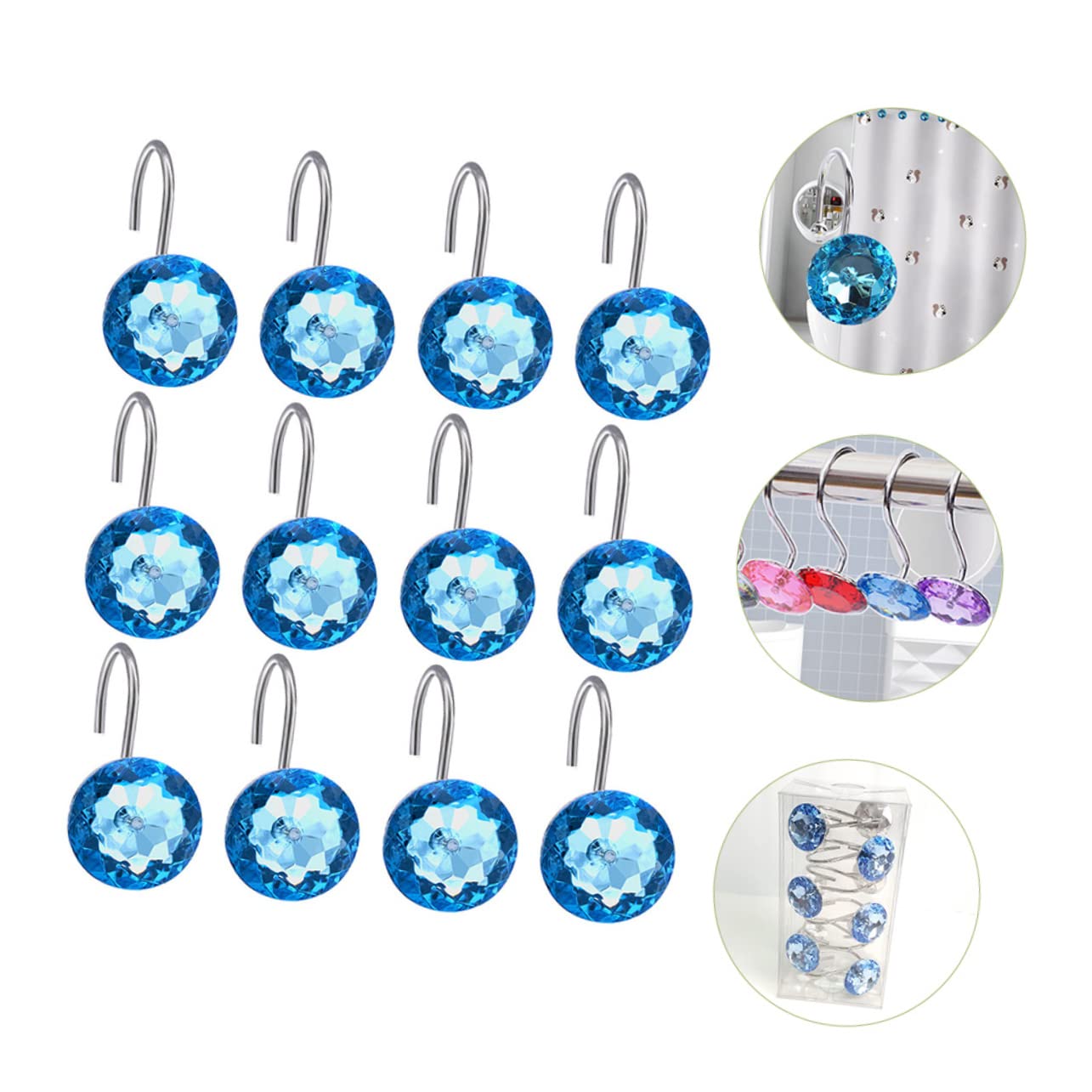 PRETYZOOM Pz ganci per tende da doccia ganci in acciaio inossidabile ganci per tende da bagno gancio arredamento ganci doccia per doccia anelli per tende da doccia