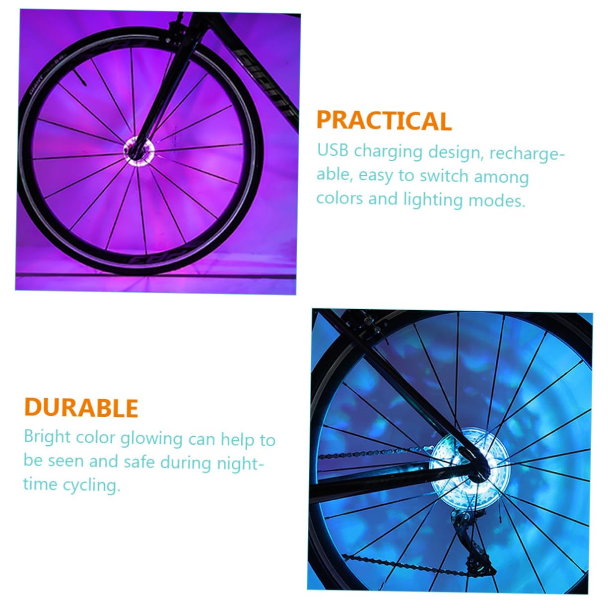 Lumière de Vélo USB Rechargeable Décorative pour Roues de Vélo Étanche pour Cyclisme