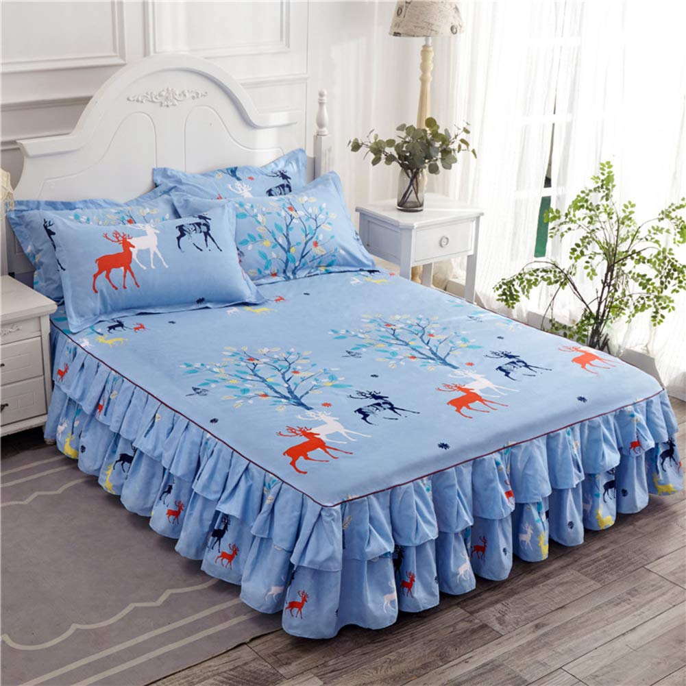 Jupe de lit de style princesse, couvre-lit plissé haut de gamme en dentelle ultra-douce