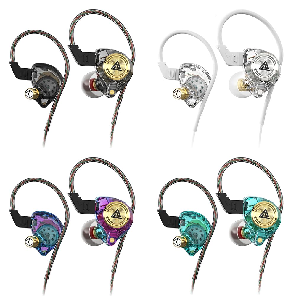 Yeabomy Wired Gaming Earbuds 4 Pack, Ak3file in Ear Monitors, Deep Bass Sound Wired Earbuds, HiFi in Ear Headphones with 1DD 10mm Dynamic Driver, IEM