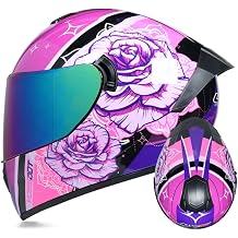 Full Face Motorcycle Helmet DOT Approved Motorbike Moped Street Bike Racing Crash Helmet, Men and Women