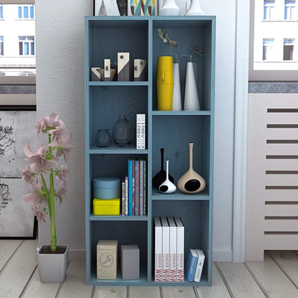 Amazon.co.jp: 漫画 雑誌 小説収納 シンプルな青い7グリッド本棚