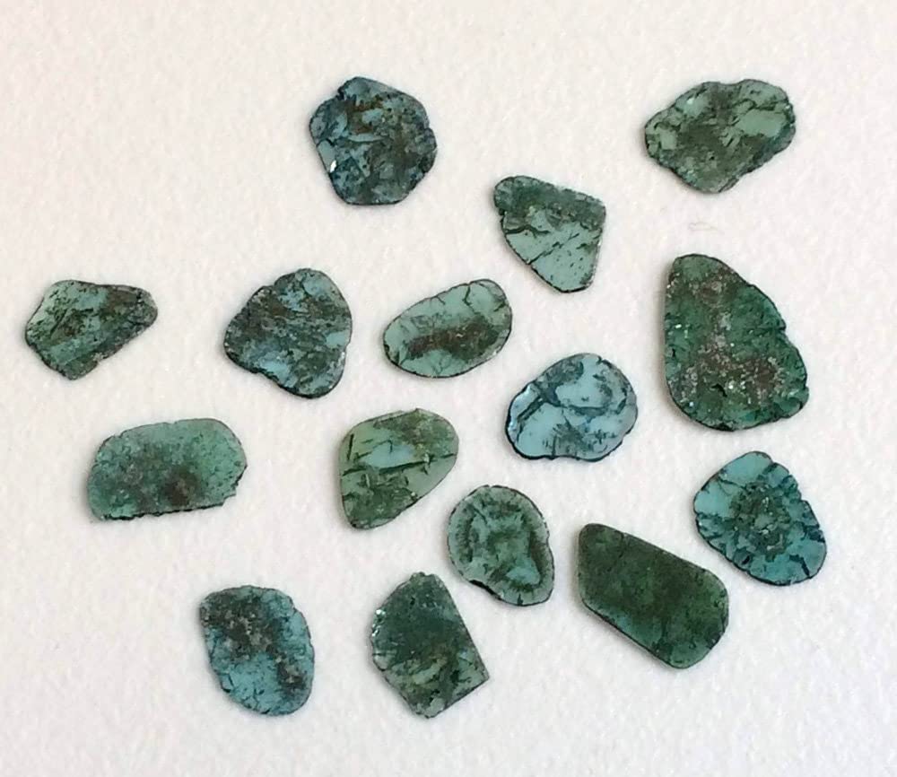 Plasterki niebieskiego diamentu 9-11 mm, plastry fasetowanego niebieskiego diamentu, piękne plastry niebieskiego diamentu Polki na biżuterię (opcje od 1 szt. do 2 szt.) - PPD129, ok. 9-11 MM, 2 szt.