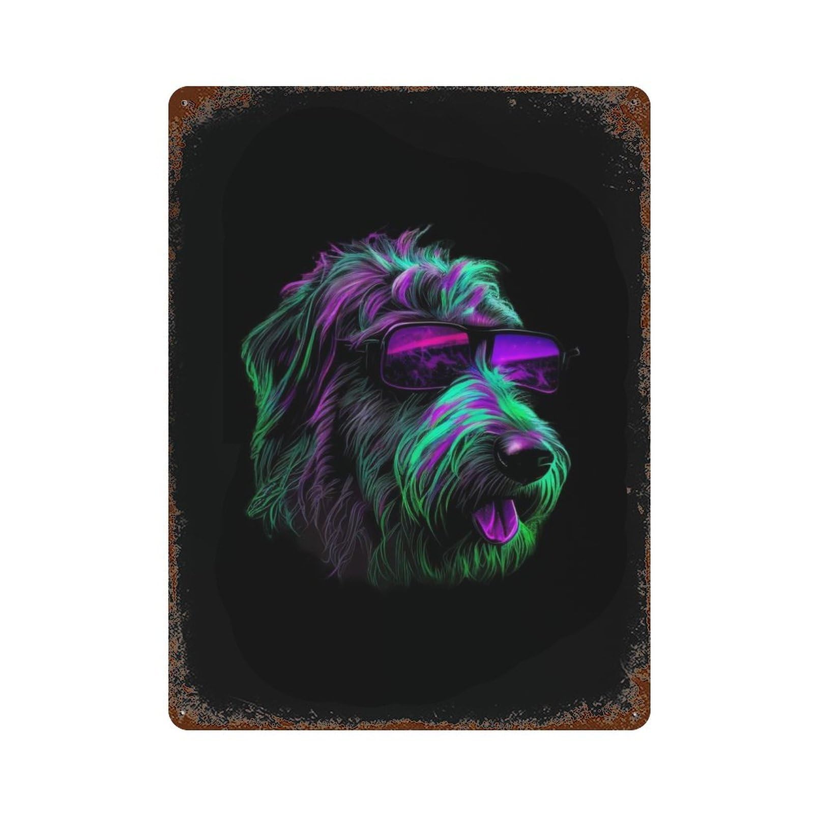 Irish Wolfhound Vintage Rust Metal Sign 15.7"x11.8", Classic Wall Plaque for Basement, Hobby Room And Garage Decor