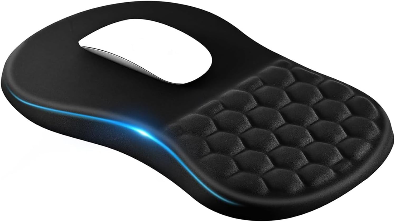 EooCoo Mouse Pad Wrist Support with Massage Design,Ergonomic Mouse Mat,Mousepad Wrist Rest Pain Relief with Memory Foam&Non-Slip Silicone Base,Gaming Mouse Pads for Desk Accessories (12x8 inch,Black)