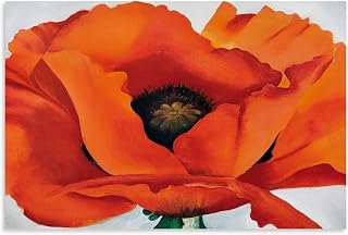 Georgia O'Keeffe Wall Art Prints Paintings Poster Red Poppies Art Print Wall Photo Paint Hanging Picture Family Bedroom Decor Gift Unframe 12x18inch(30x45cm)