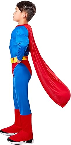 Miniatura 2 de Disfraz de superhéroes de DC de Superman con pecho musculoso talla L para niños