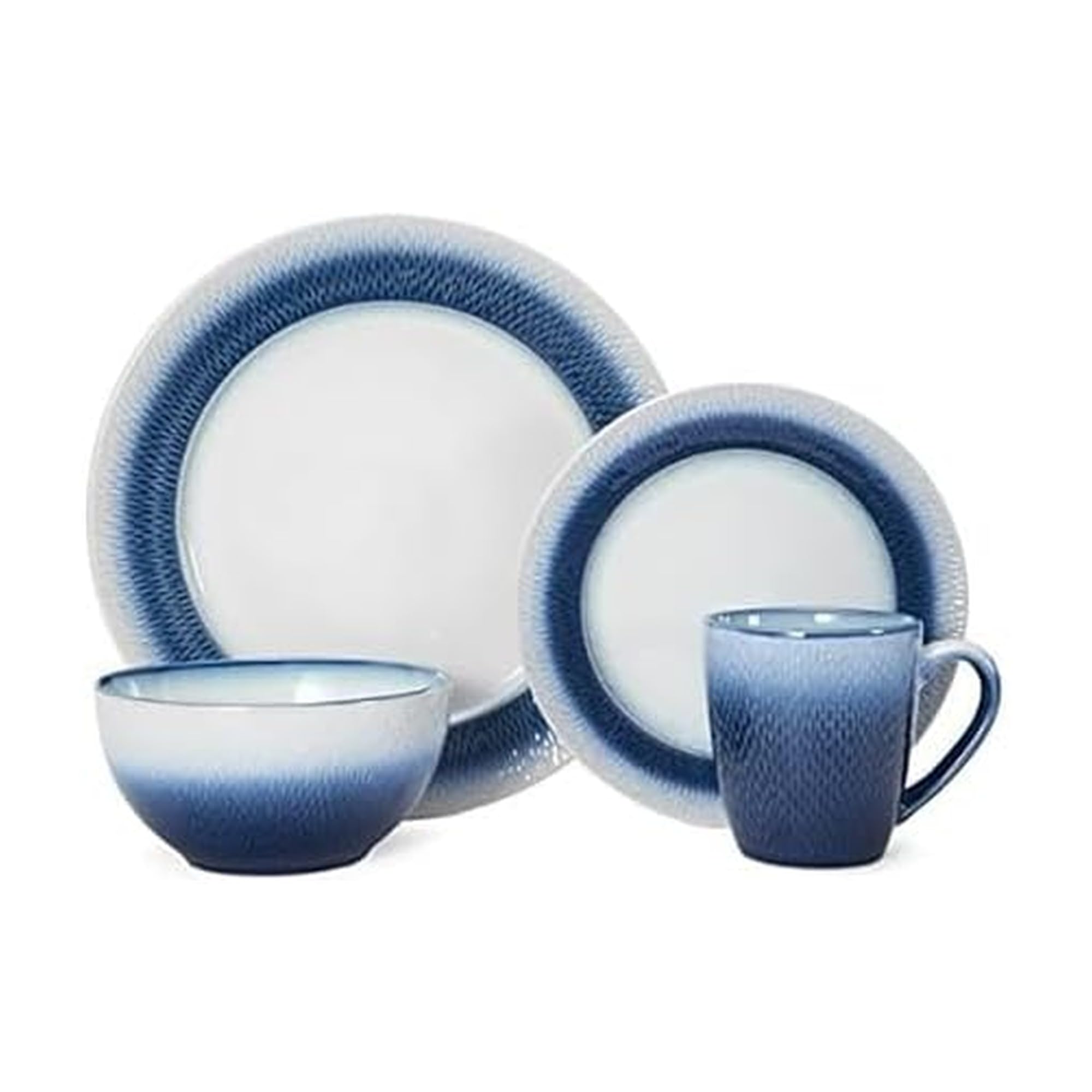 Pfaltzgraff Eclipse Blue 16-Piece Stoneware Round Dinnerware Set