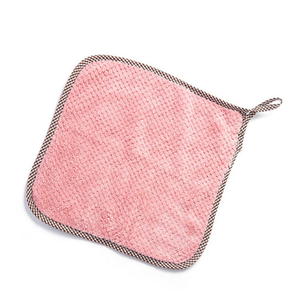 WOVEBIUS Kitchen Dishcloth Absorbent Pan Pot Dish Plate Tableware Non-stick Oil Thickened Rag Dining Towel Cloth Cleaning Red