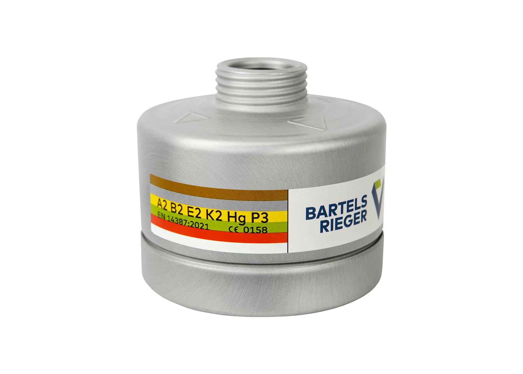 BartelsRieger Filtro combinado BR ABEK2HgP3, filtro ABEK Clase de protección A2B2E2K2HgP3, filtro respiratorio certificado DIN contra gases, vapores y partículas para industria, química, artesanía