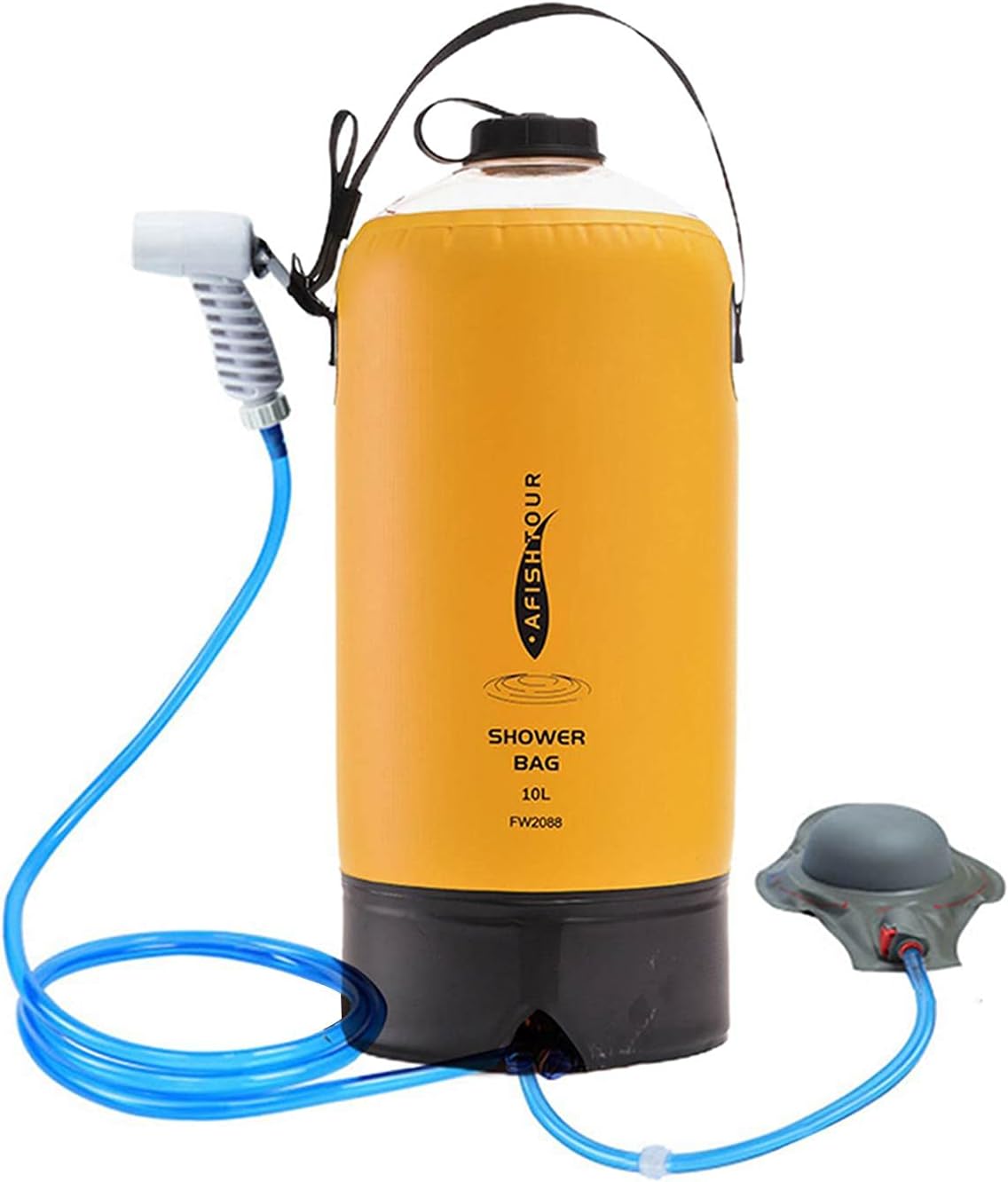 Alomejor 10L Camping Shower Bag Portable Solar Shower Bag with Pressure Nozzle Large Mouth and Upgrading Air Pump for Outdoor Camping (#5)