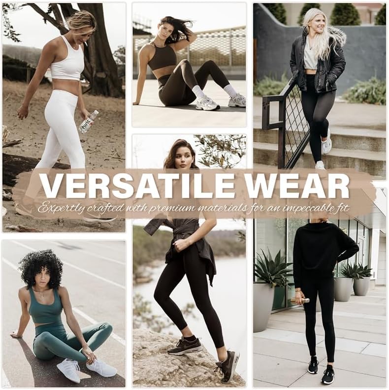 3 Pack Leggings for Women High Waisted No See-Through Tummy Control Soft Yoga Pants Womens Workout Athletic Running Leggings - Image 4