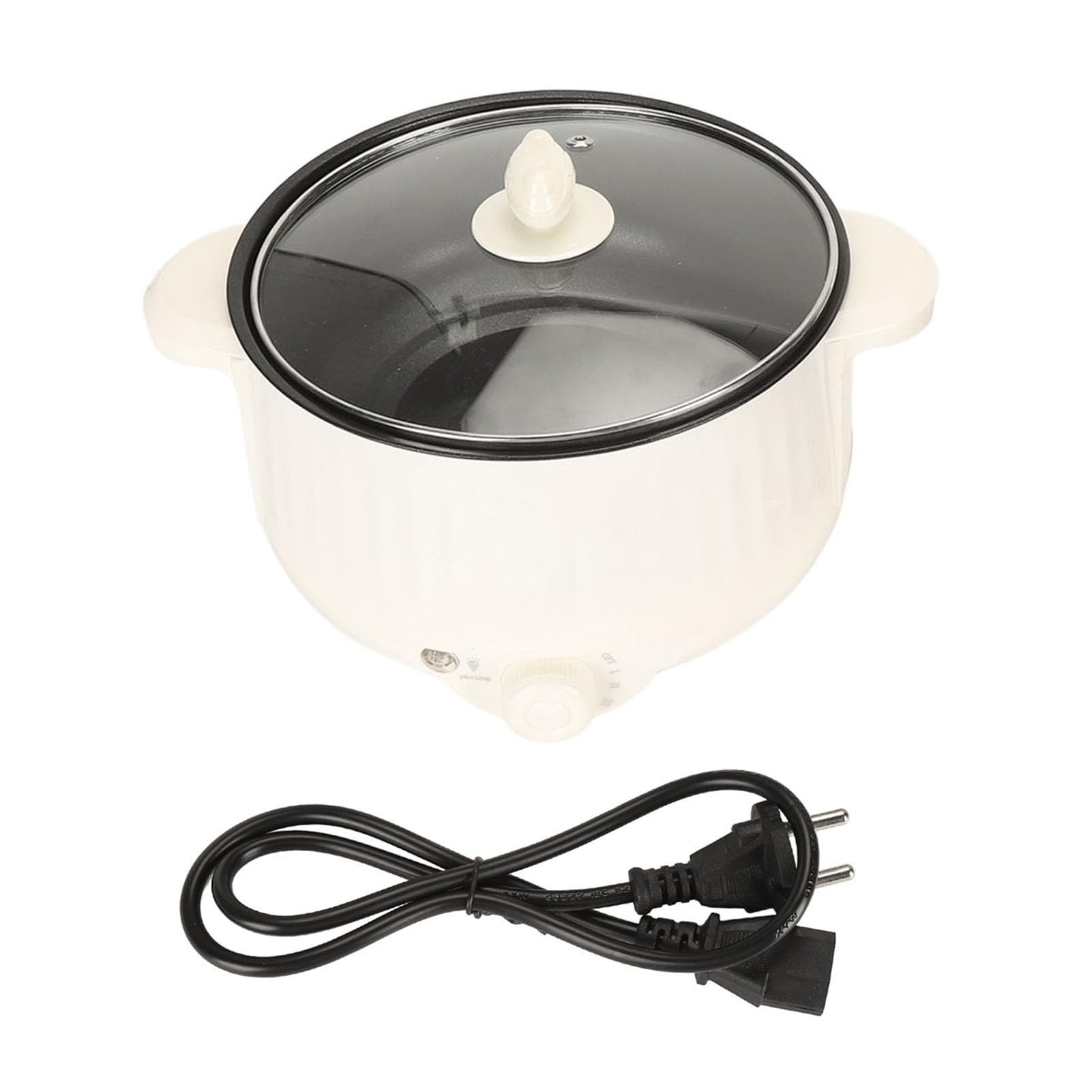 Mini Poêle électrique Portable 800 W Antiadhésive, Poêle électrique Portable Antiadhésive, Multi-cuiseur avec Couvercle en (Prise UE 20 cm 220 V)