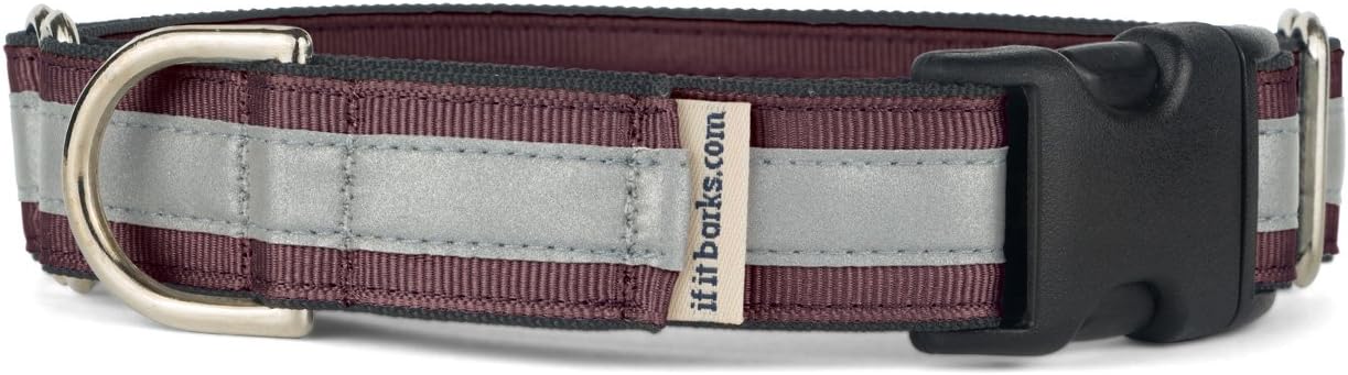 If It Barks 1" Reflective Martingale Collar with Quick Snap Buckle for Dogs, Adjustable, Made in USA,Medium, Burgundy