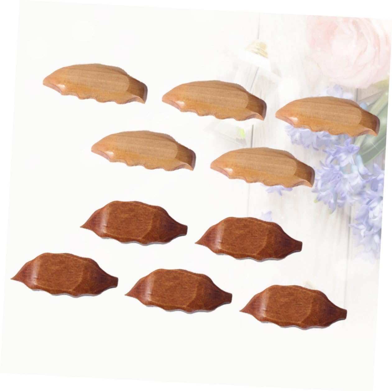 Leaf Wooden Chopsticks Rest Holder 10pcs Xmas Table Decor image 2