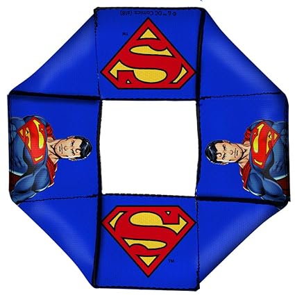 Buckle-Down Dog Toy Octagon Flyer Superman Pose Shield Icon Blue
