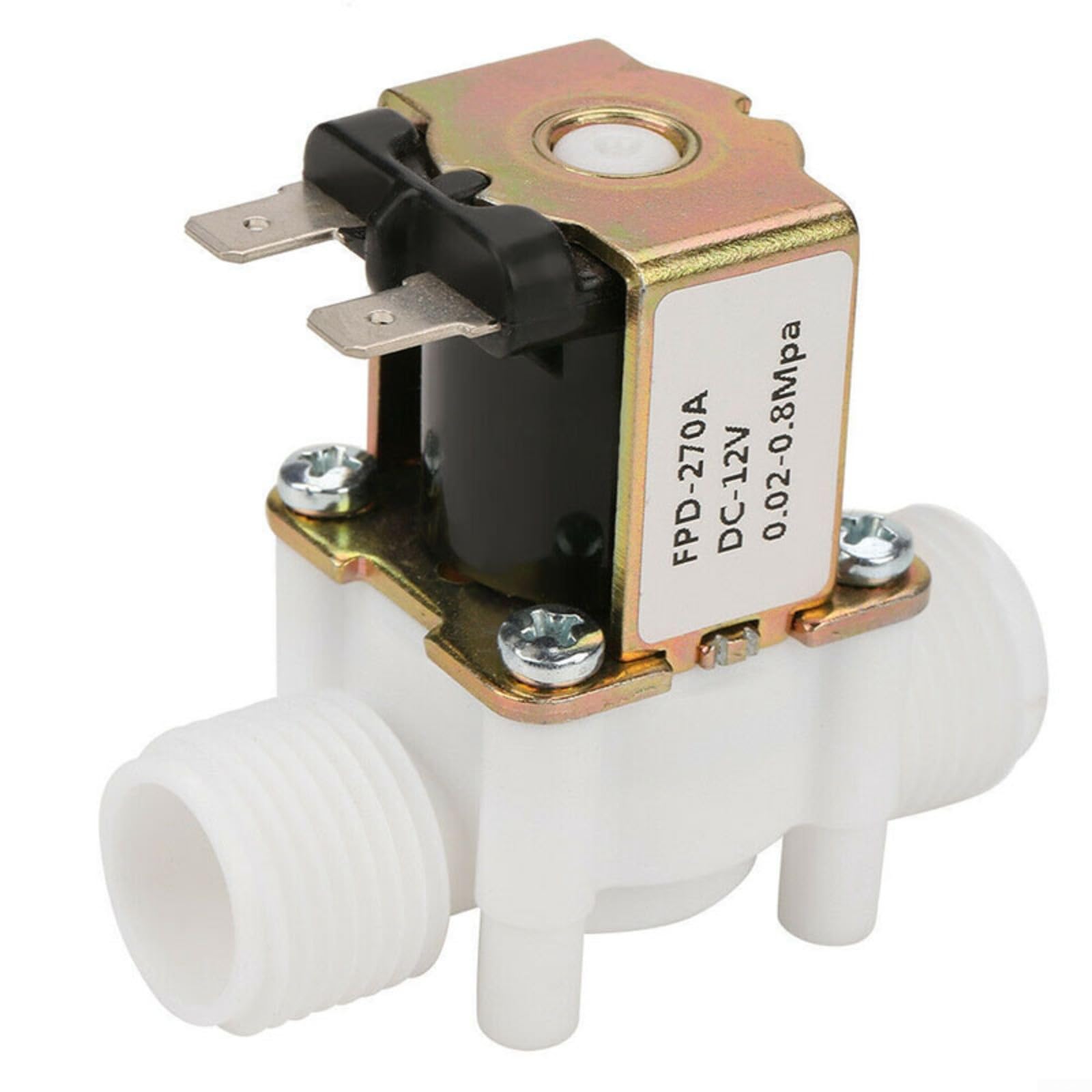 Aprilsunnyzone Pressure Water Inlet Valve Washing Inlet Valve Machine Parts FPD-270A Solenoid Valve 8W 0.6A 4 Points Normally Closed Inlet Valve