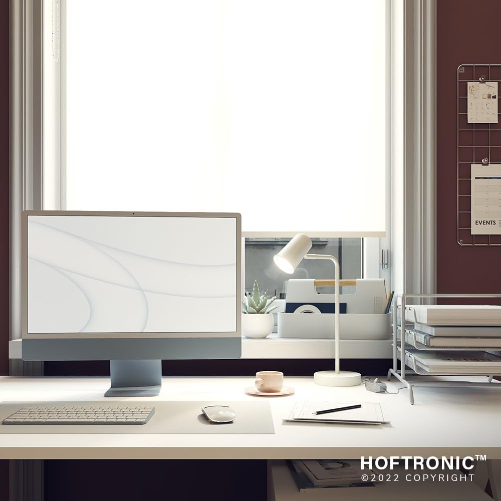 HOFTRONIC Riga LED Tischleuchte - 350° Schwenkbar und 90° Drehbar - 4000K Neutralweiß - 1,5e Meter Kabel mit Schnurdimmer - GU10-Fassung - Nachttischlampe Weiß - Dimmbar - Schreibtischleuchte