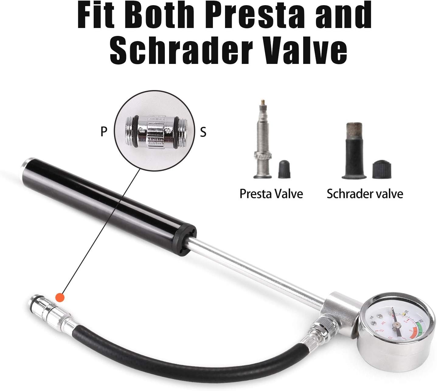 Odoland Bike Tire Repair Tool Kit with 210 PSI Gauge Hand Pump Fits Presta and Schrader Valve, 16 in 1 Multi Bicycle Fix Tools, Patch Tool Tyre Puncture Repair Kit and Work Bag : Sports & Outdoors