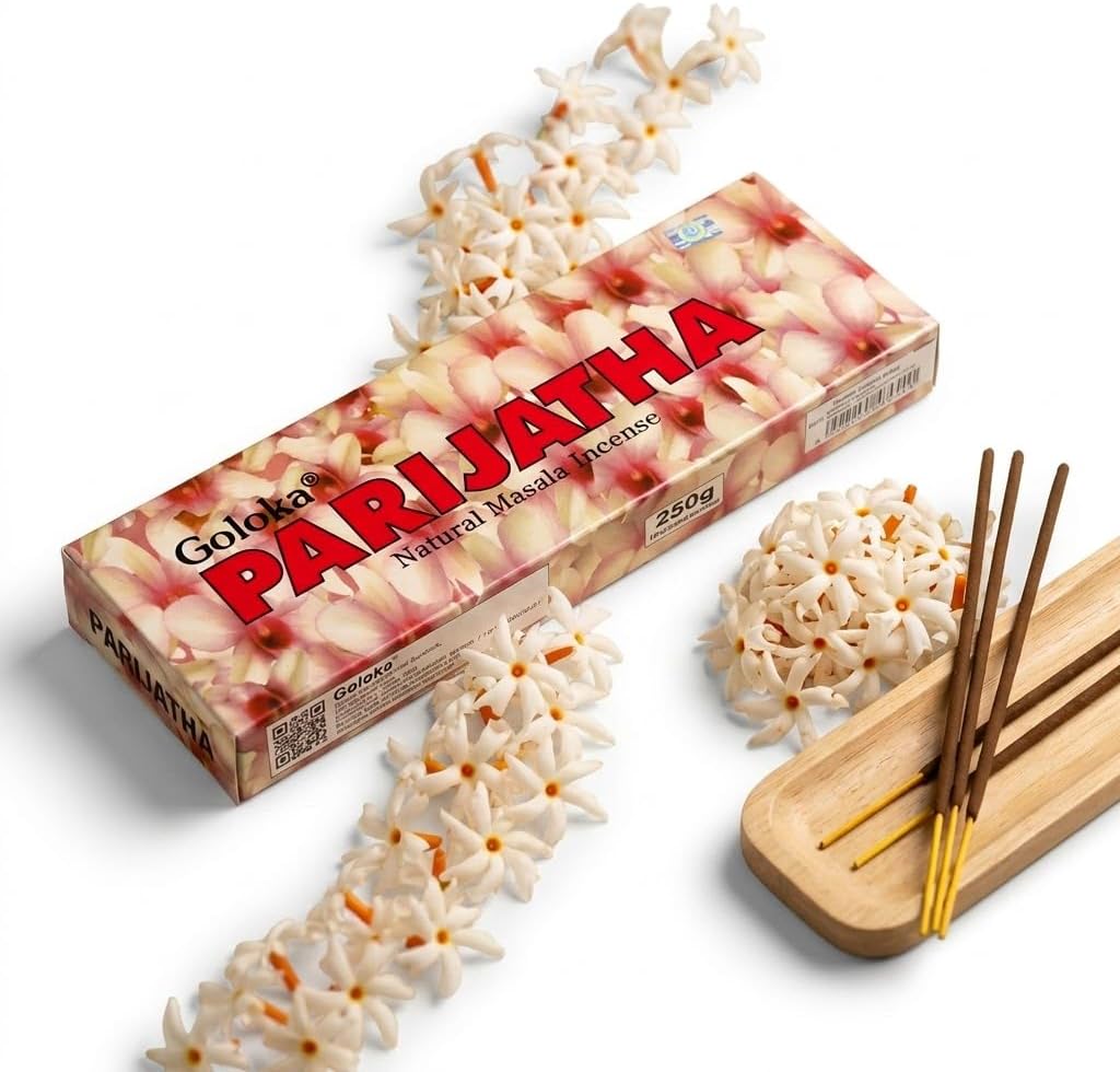 GOLOKA Parijatha Masala Agarbathi (Incense Sticks) | Premium Handcrafted Natural Incense | Long-Lasting Floral Parijatha Fragrance for Pooja, Meditation, Yoga & Home | 250g Pack