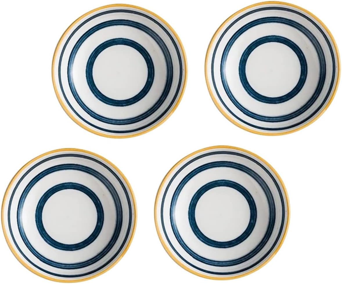 Ceramiczne miseczki na sosy Ceramic Dipping Plates Appetizer Trays Pack Of 4 9.8x2.8cm(As Shown 3)