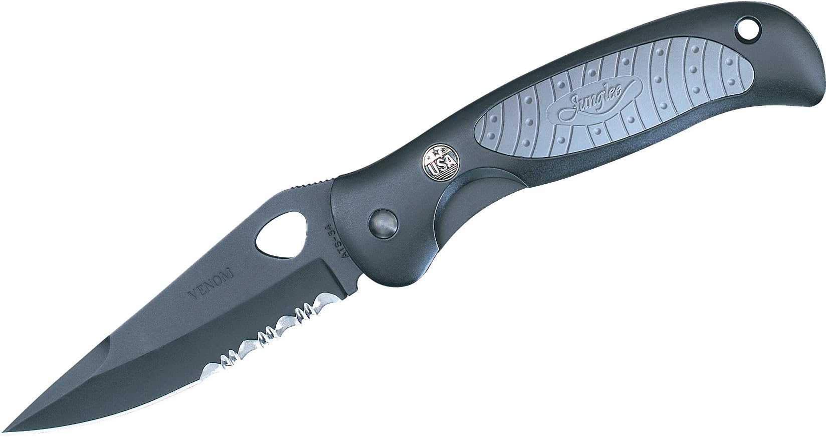Junglee K02069 Venom Knife, Semi-Serrated Edge