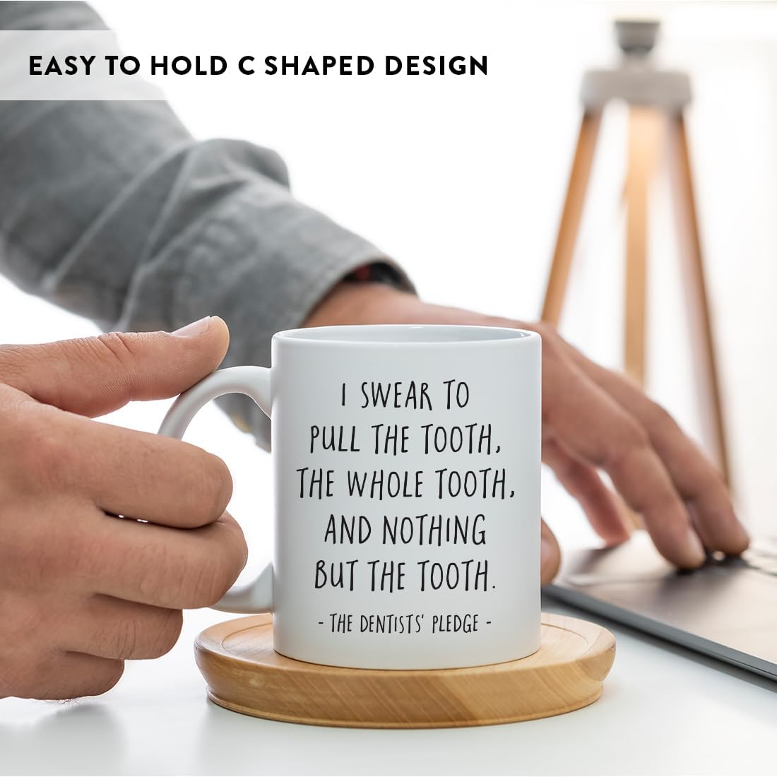 Andaz Press 11oz. Dental School Graduation Coffee Mug Gift, I Swear to Pull the Tooth, The Whole Tooth, And Nothing But the Tooth. - The Dentists' Pledge, 1-Pack, Cups for Dentist Graduates Students