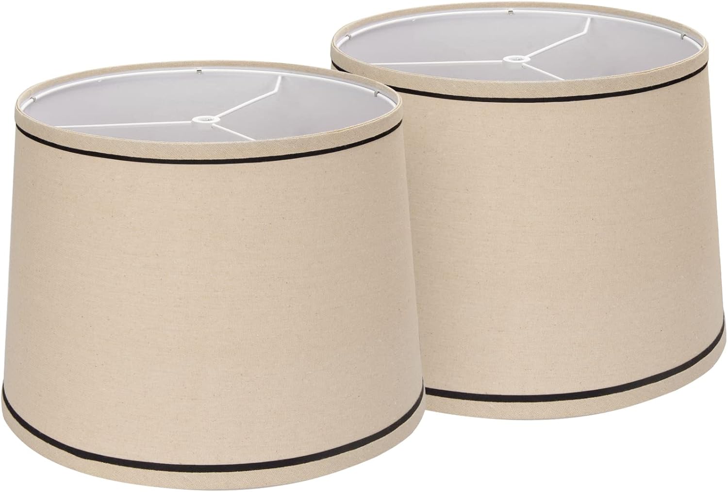 Drum Lampshades Set of 2, Medium Fabric Lampshades for Table Lamps