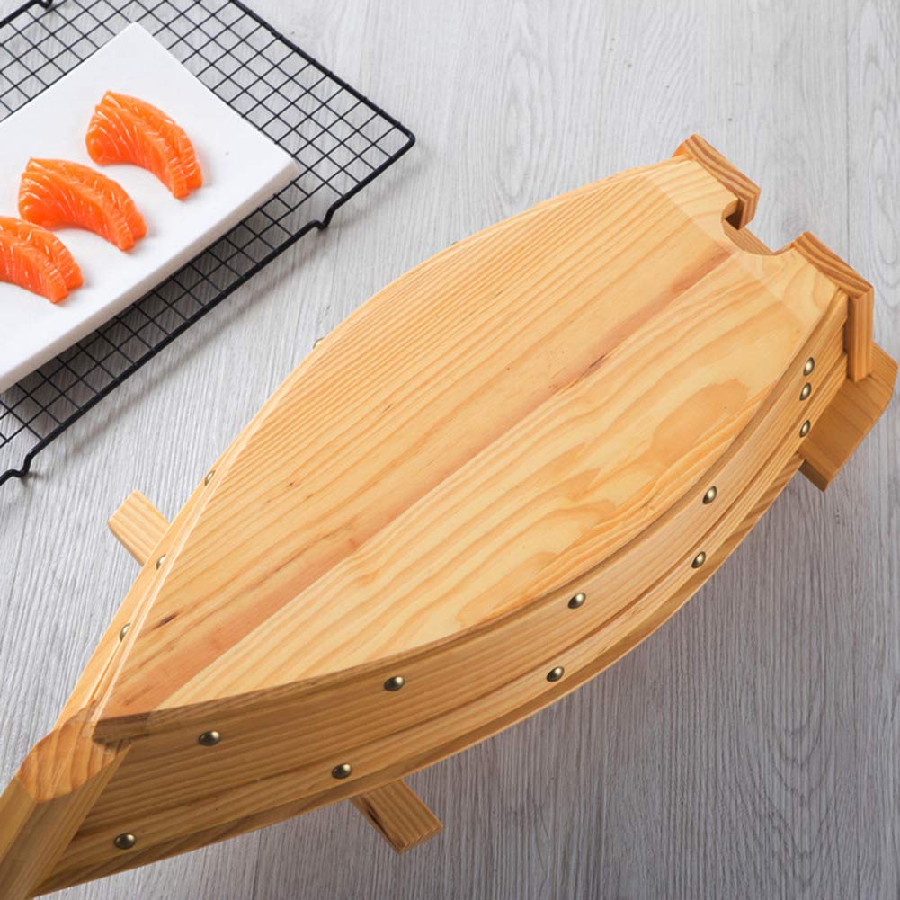 Plateau de service en bambou pour sashimi, présentoir à sushis, idéal pour restaurant, fête ou fête d'anniversaire, 50 cm, plusieurs