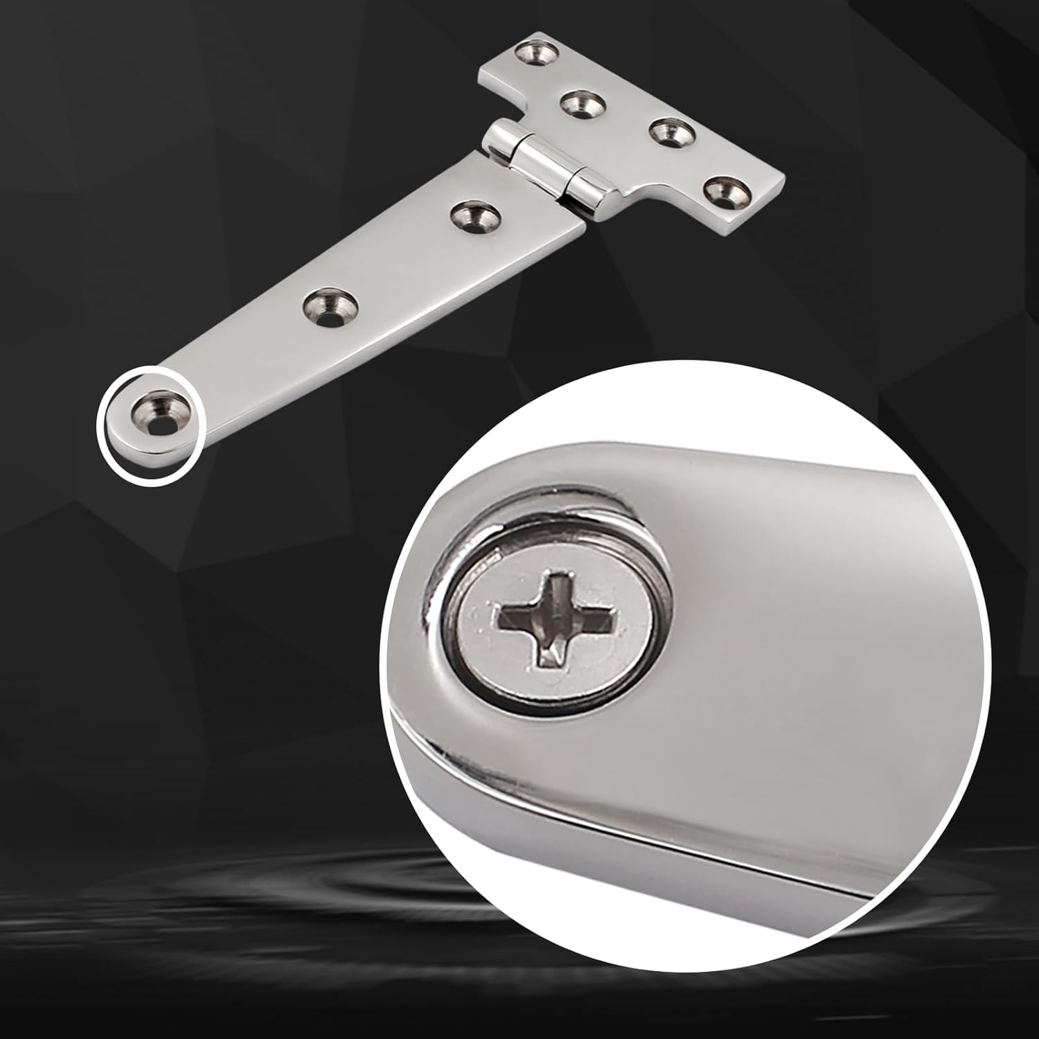 316 Stainless Steel T Hinges Marine Grade 6'' x 3" Heavy Duty Boat Hatch Hinge (150 mm X 72 mm) 4 Pack Casting Cabinet Hardware Door Hinge with Screws