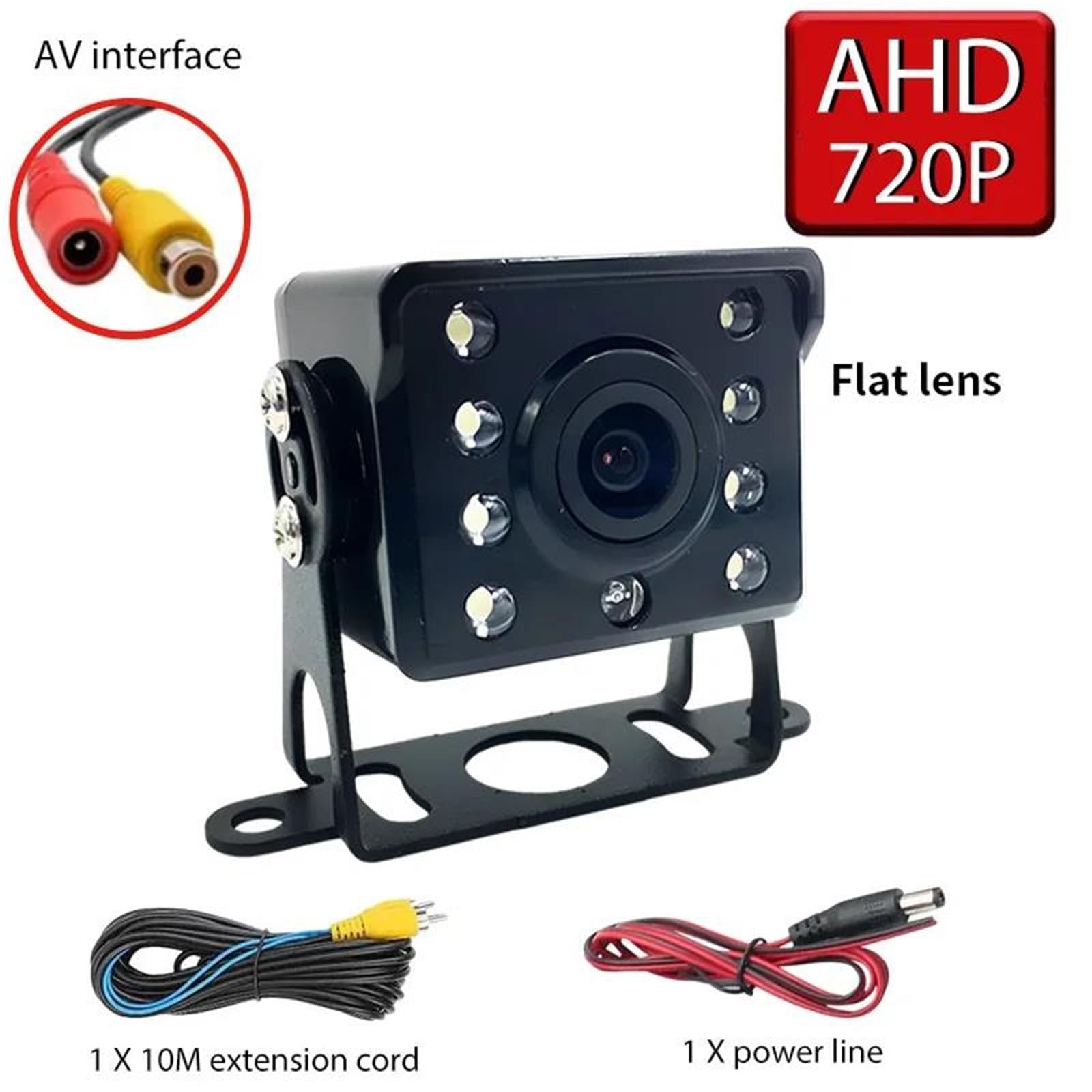 Rückfahrkamera mit Für LKW Bus 12-24V Wasserdicht Sunproof Vision Heavy Duty Fahrzeug Monitor Weitwinkel HD Rückansicht Kamera CVBS AHD(M8-AV-720P)