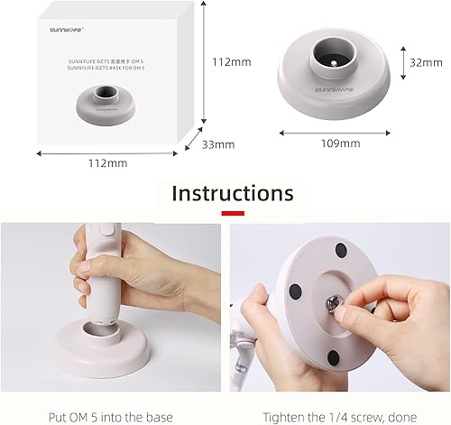 Miniatura 7 de OM 5 Base para DJI OM 5 Smartphone 3-Axis Handheld Gimbal Stabilizer, para Iphone y Android Smartphones OM5 Adaptador Soporte Accesorios (Beige)