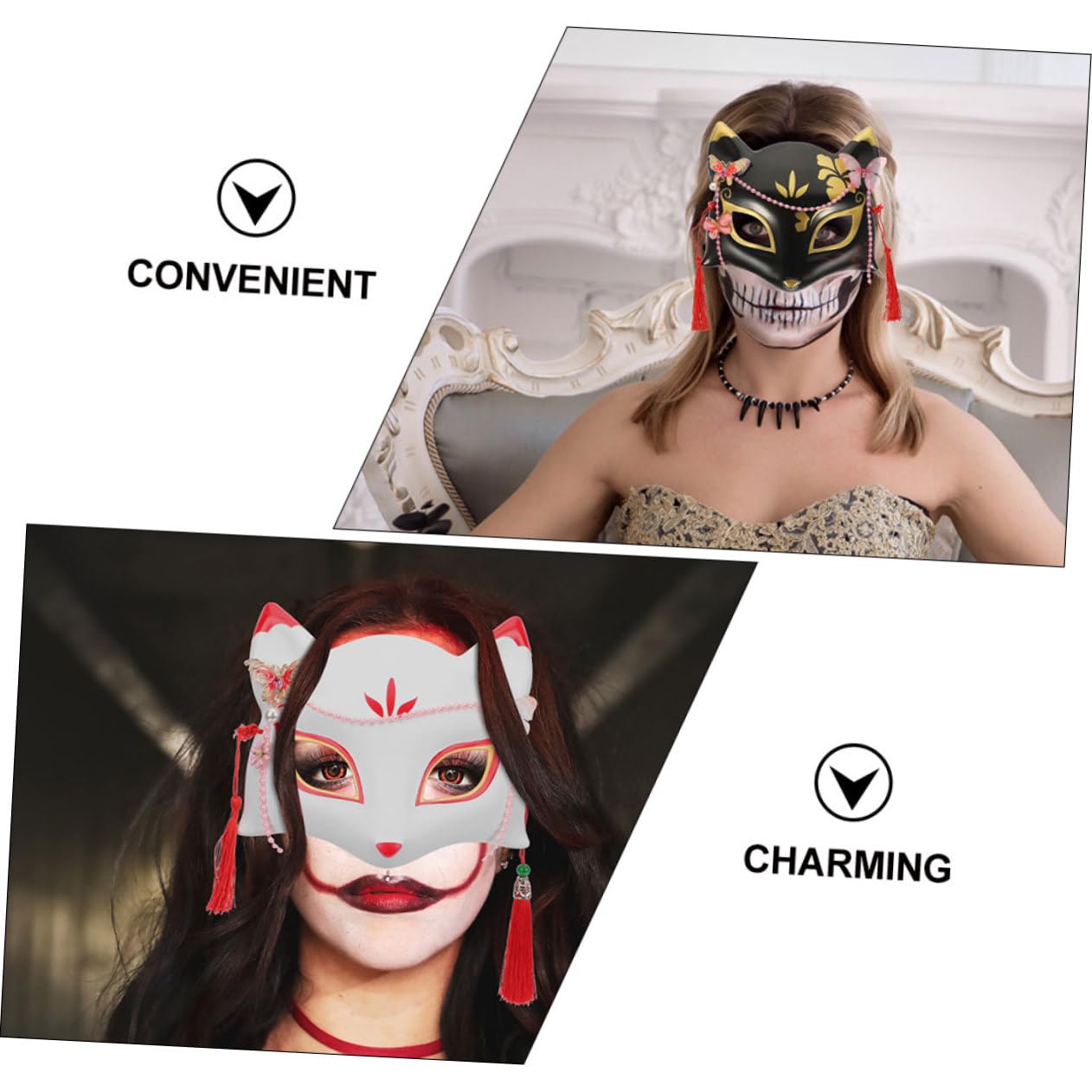 Healeved 10 Pezzi Maschera Fox per Cosplay e Halloween Maschera Decorativa per e Mascherate Facile Indossare con Accessorio per Compleanno e