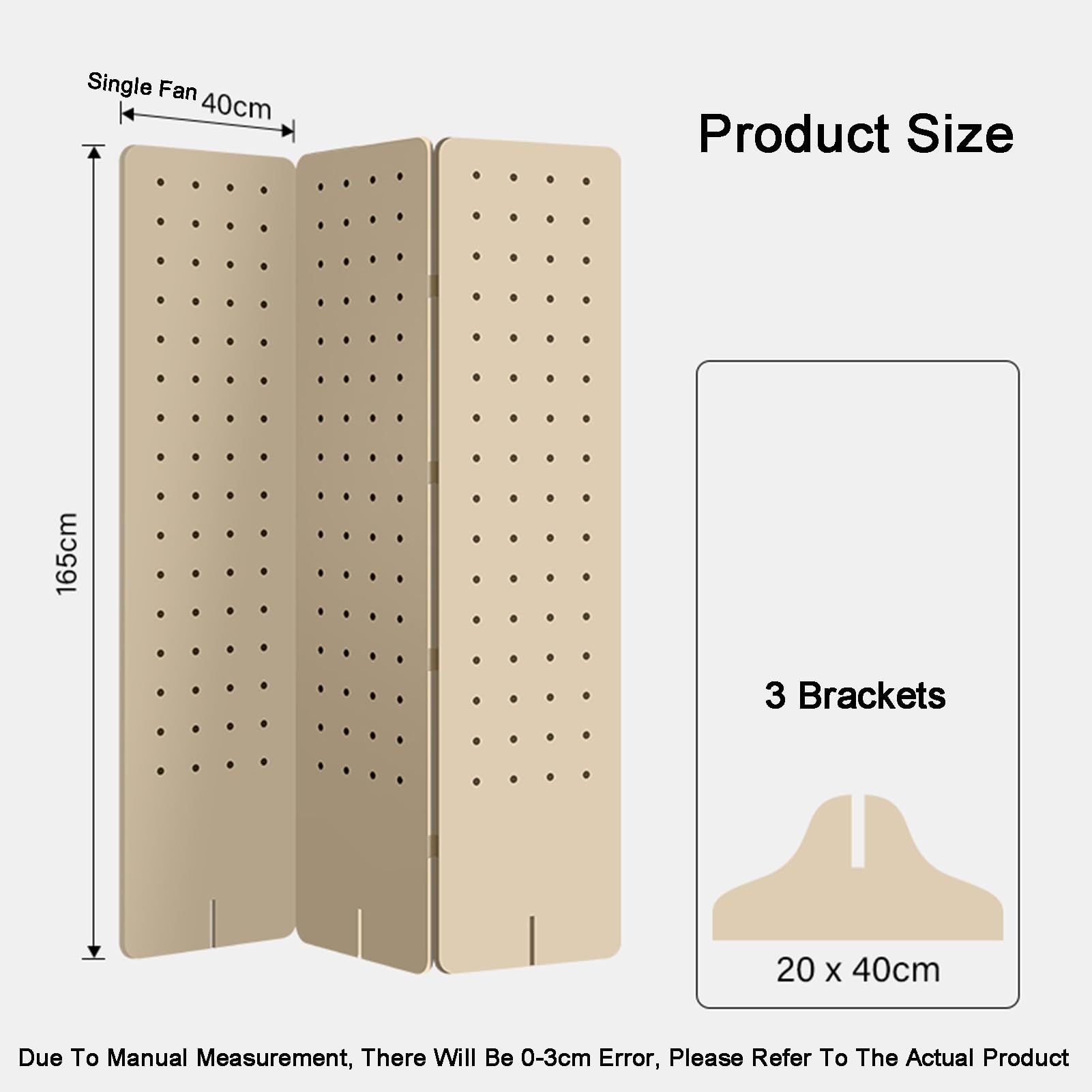 Pegboard-Raumteiler, Pegboard-Trennwand aus Holz, zusammenklappbarer Sichtschutz, Pegboard-Ausstellungsständer für Juweliergeschäfte, Basare, Schlafzimmer (Stil 1, 3 Paneele)
