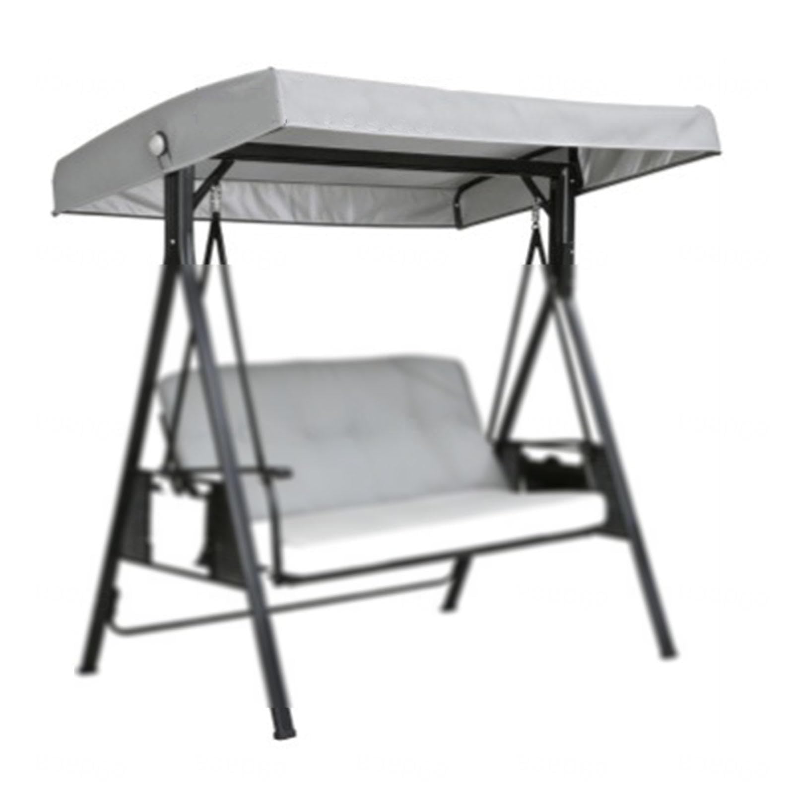 210D Coated Oxford Fabric Porch Swing Cover 75 X 47 X 7.8 in Waterproof, UV-resistant Swing Chair Cover for Lawn Garden,LightGray
