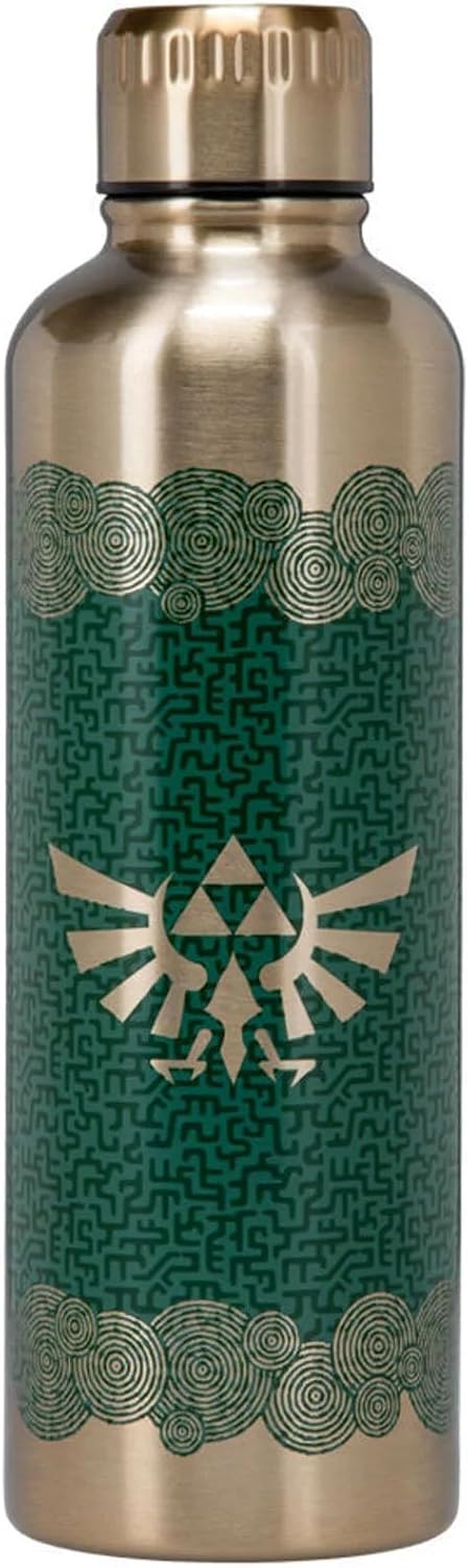 Paladone Tears of The Kingdom Official Licensed Zelda Metal Water Bottle, Gamer Fan Decor and Gift, Gaming Desk Accessory for All Ages, Collectors Drinkware