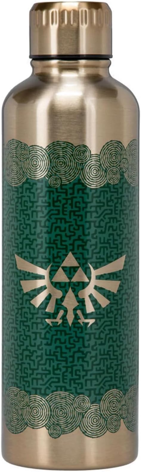 Tears of The Kingdom Official Licensed Zelda Metal Water Bottle, Gamer Fan Decor and Gift, Gaming Desk Accessory for All Ages, Collectors Drinkware