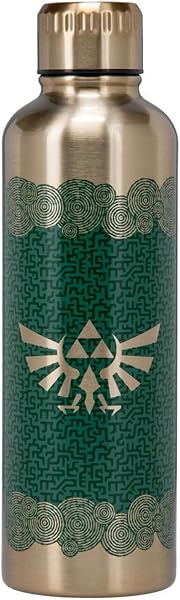 Paladone Tears of the Kingdom Offiziell lizenzierte Zelda-Metall-Wasserflasche, Gamer-Fan-Dekor und Geschenk, Gaming-Schreibtisch-Accessoire für alle Altersgruppen, Sammler-Trinkgeschirr