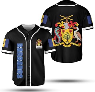 Personalized Name Barbados Baseball Jersey Shirt, Barbados Flag Pride Jersey, Barbados Jersey Uniform for Men 1