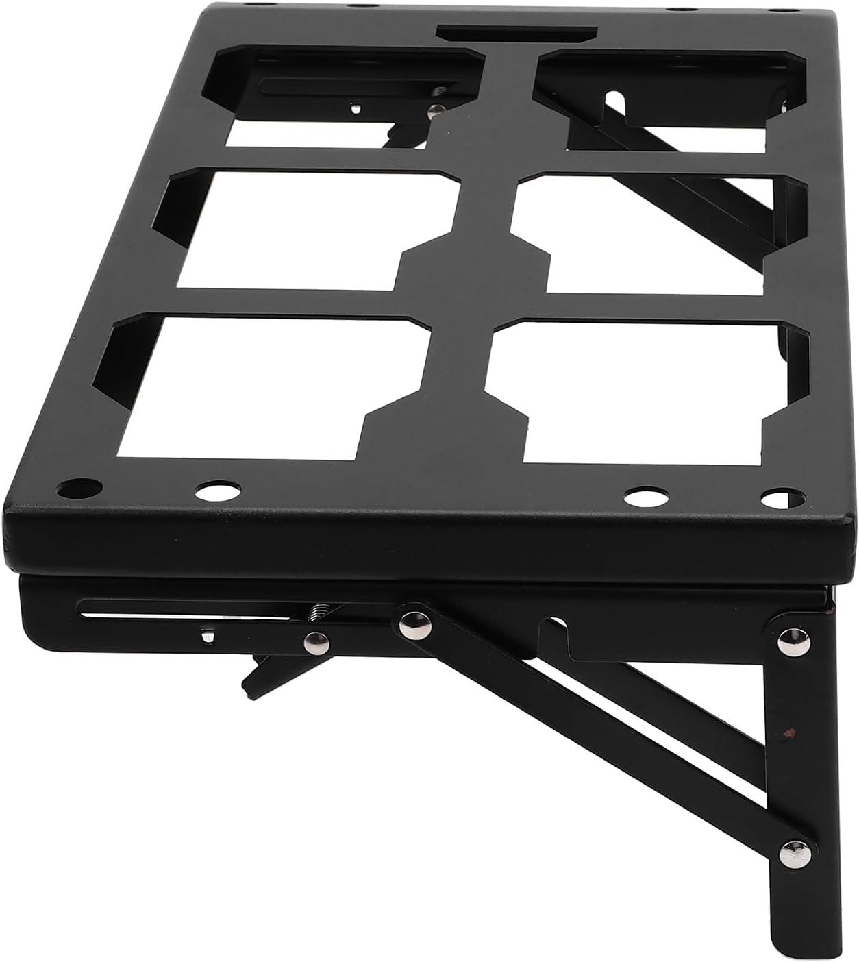 Diydeg Folding Mount for Toolbox Side Storage, Heavy Duty Wall Mounted Side Storage Organizer, Tool Tray Work Table Accessories Compatible with Rails, No Drilling, Saving Space