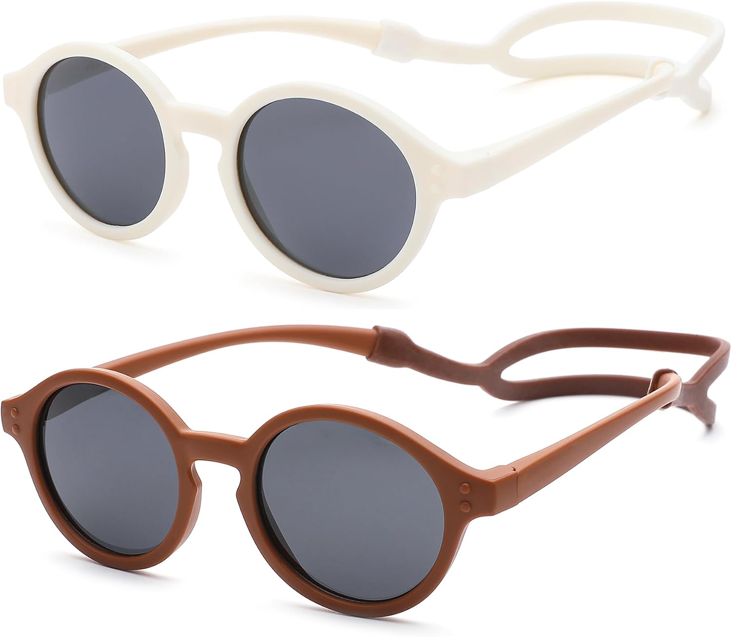 Polarized Baby Sunglasses with Strap - Unbreakable Infant Sunglasses for Newborn Toddler Boys Girls Age 0-24 Months
