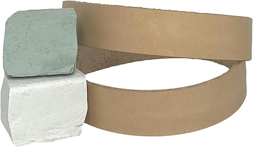 Miniatura 10 de Pack de 3 cinturones de cuero de 34" x 12" con compuestos verdes, blancos y marrones