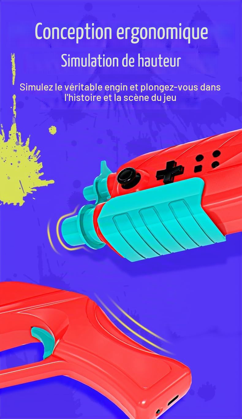 Contrôleur de Pistolet de Jeu de tir pour Nintendo Switch Jeux de Chasse, Jeu de tir Poignée de Chasse Contrôleur de Main Poignée de Jeu de tir Accessoire. (Blanc)