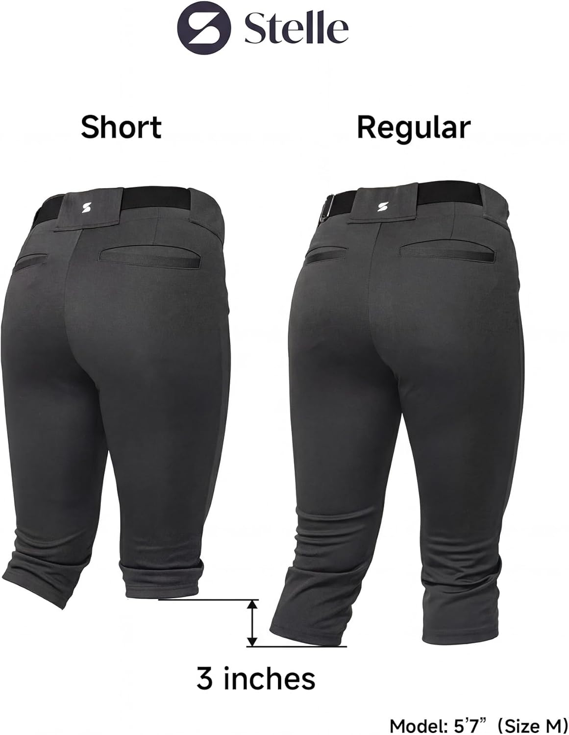 Stelle Women's Softball Pants Knickers Knee-High Baseball Pant with Pockets for Athletes Tee Ball Fastpitch Style