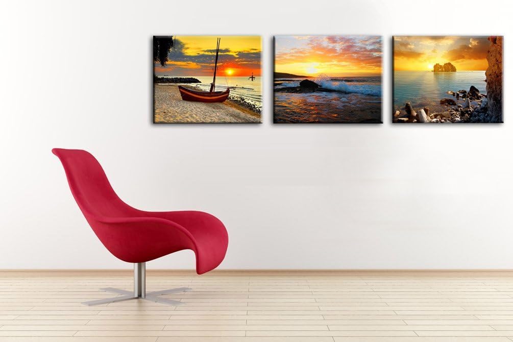 Home Decor Canvas Wall Art"Rising Sun" 3 Panels Canvas Prints Modern Landscape Art Paintings for Wall Decoration -P3040-006 ?-