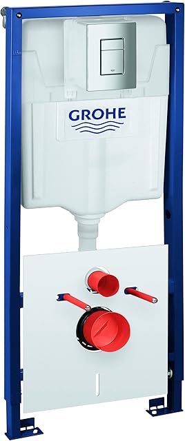 GROHE Solido | 4-in-1 Wall Hung Set for WC | Dual Button Flushing Plate | 1.20 m Installation Height | Sound Insulation Set | Wall Bracket | Ready to Install | 39930000